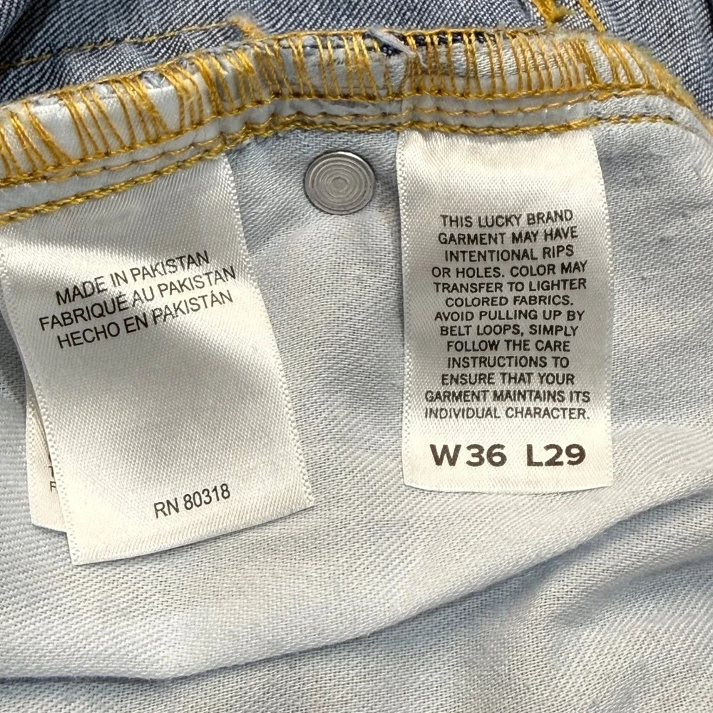 Lucky Brand 223 Straight Leg Men Blue Denim Jeans 36x29 Medium Wash Stretch NWOT